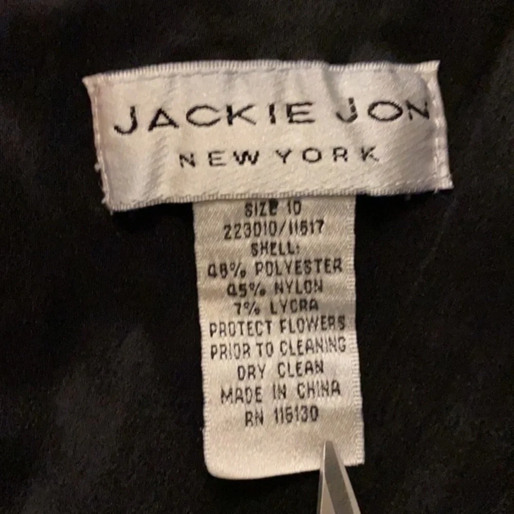 Jackie Jon New York black taffeta ruffle dress S24